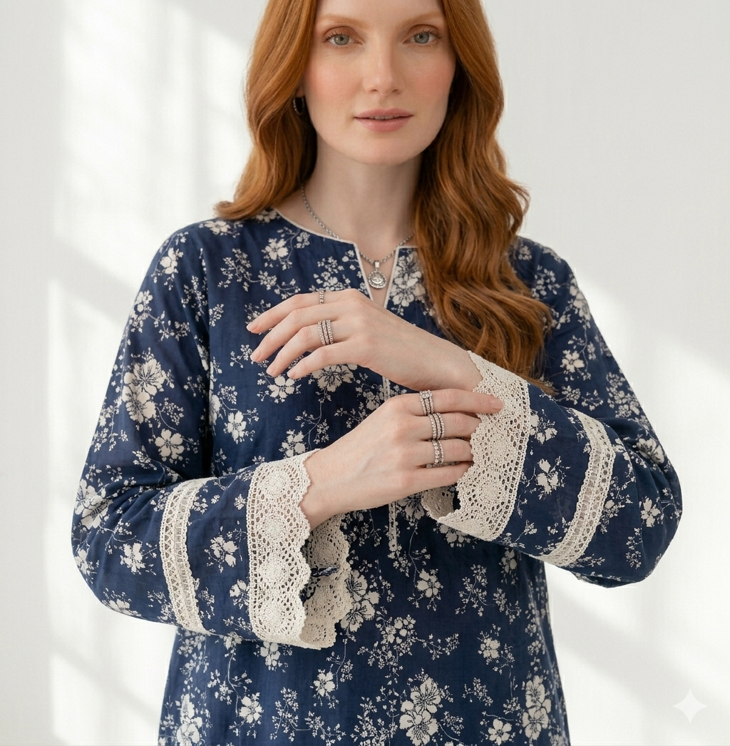 Unstitched Printed Lawn 3 Piece