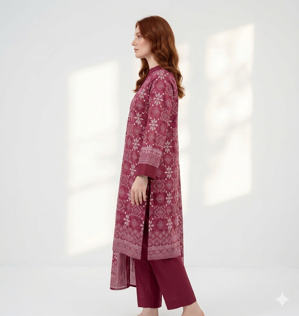 Unstitched Printed Lawn 3 Piece